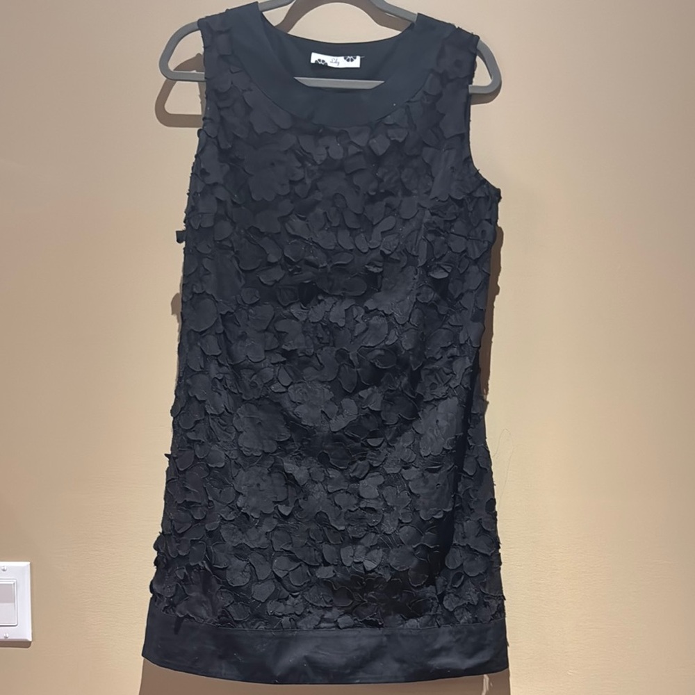 Lily Black Sheath Mini Dress Sleeveless Crew Neck